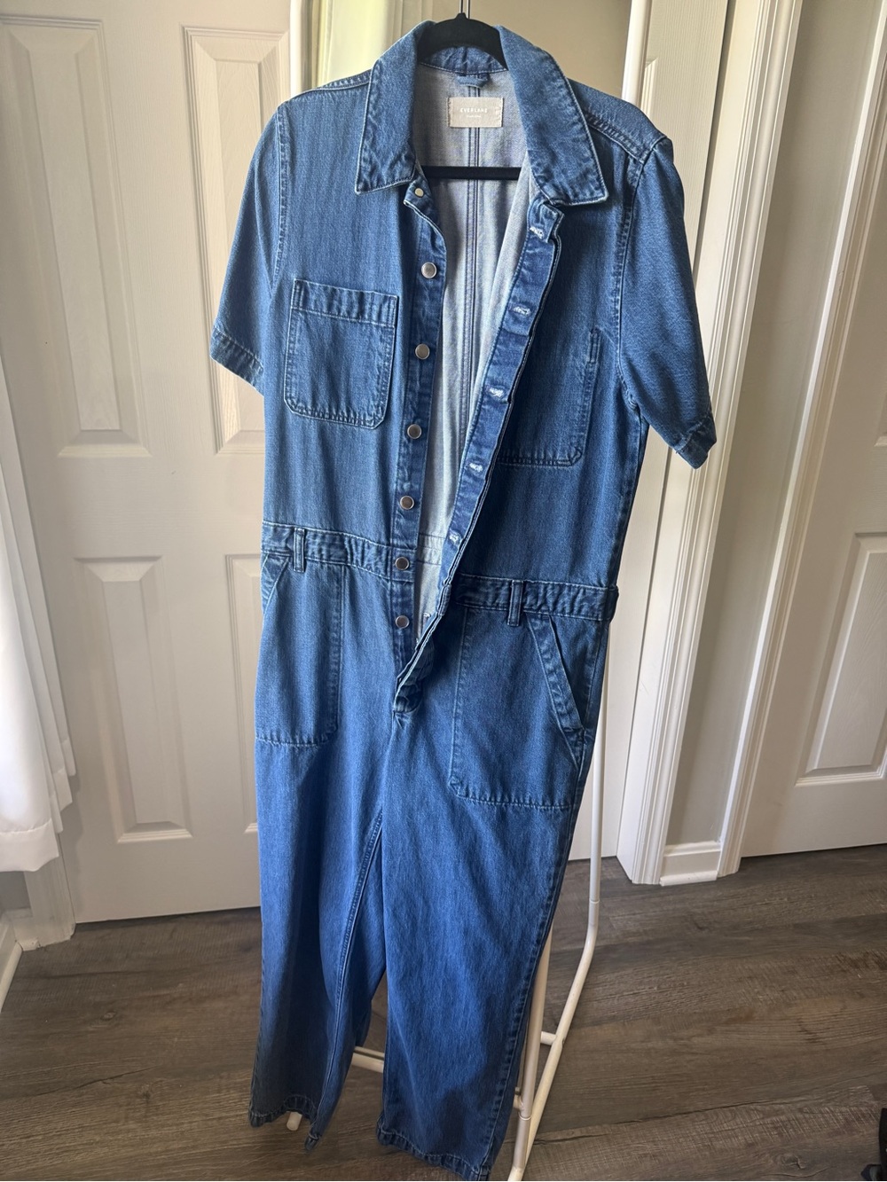Everlane Denim Button-Up Jumpsuit Romper
